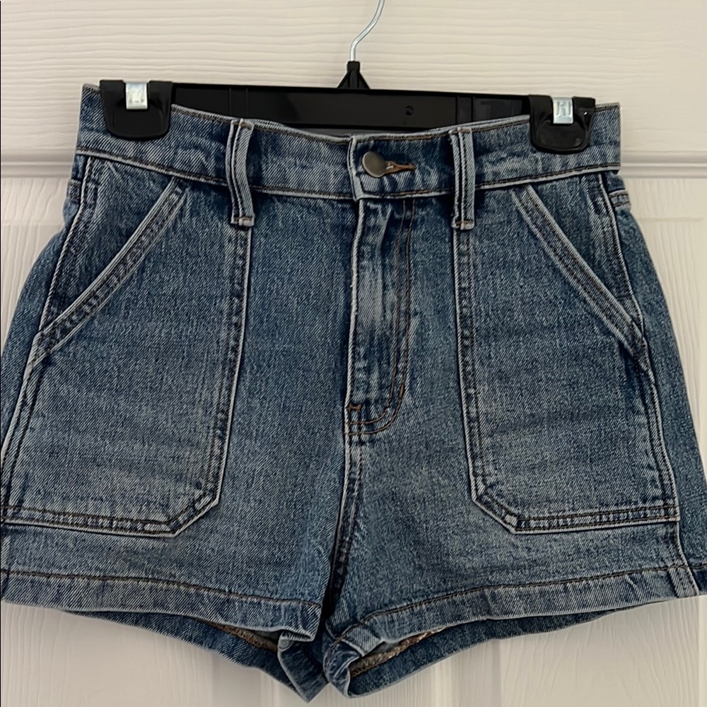 Altar'd State Blue High Waist Denim Shorts